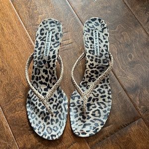 Manolo Blahnik Cheetah Print Kitten Heel